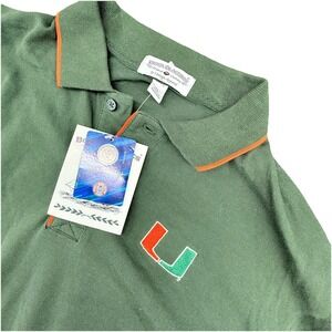 New Boca Classics Men's Miami Hurricanes Polo Shirt XL Short Sleeve Green
